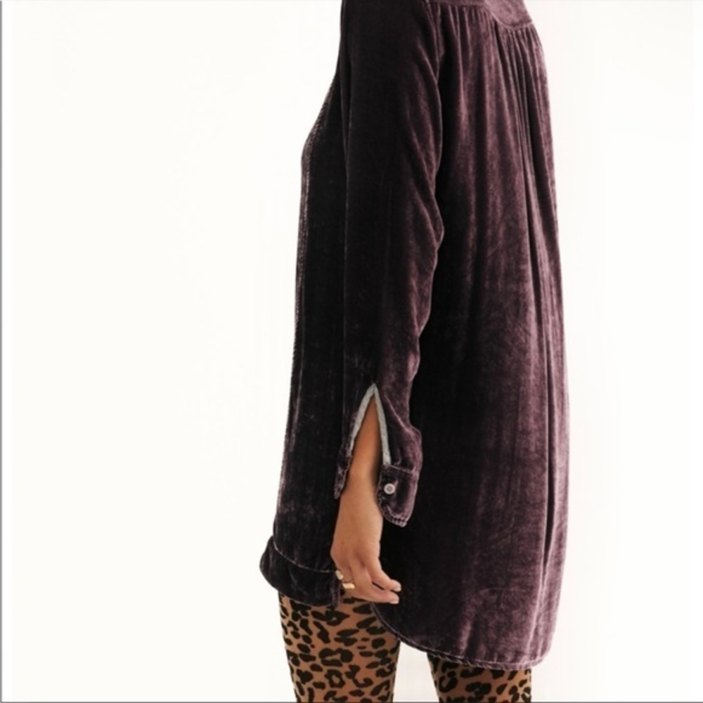 RARE Free People x CP Shades Black Silk Blend Velvet She's Got It Tunic Dress - Picture 5 of 13